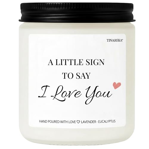 TINAREKA Anniversary Wedding Gifts for Women Men - Romantic Lavender Scented Candle, Anniversary Present for Women, Eco-Friendly Soy Wax Candle for Couples, Best Relaxing Gifts for Birthday Wedding