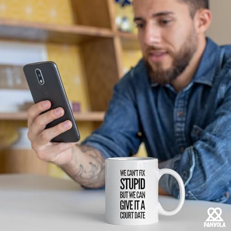 We Can't Fix Stupid But We Can Give It A Court Date Lawyer Law Student Teacher Attorney Ceramic Coffee Mug 11oz White Novelty Drinkware