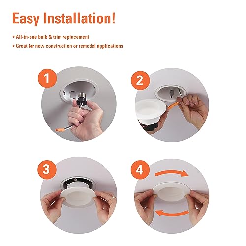 Image of HALO LT 4 inch LED recessed Can Light Trim, 5 CCT, Dimmable, 700lm
