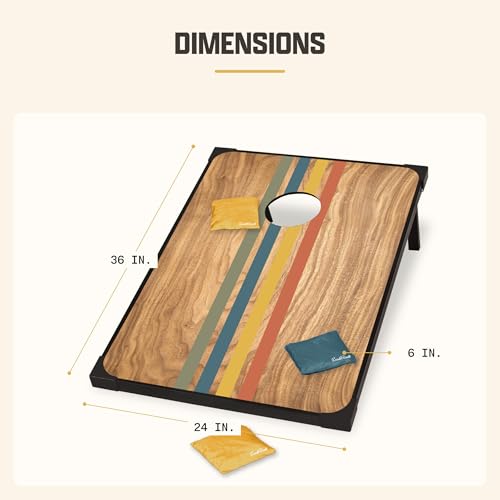 Image of EastPoint 2'x3' Cornhole Board Set - 8 Bean Bags, Engineered Wood, Sunset - Lightweight Portable Design for Yard Games - 12 Oz Bean Bags for Toss Game - Durable MDF Boards for Backyard Games