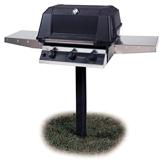 MHP WHRG4DD Hybrid Natural Gas Grill W/SearMagic Grids On In-Ground Post