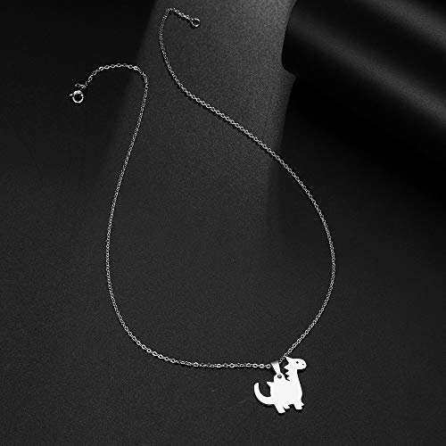 NOUMANDA Stainless Cartoon Dinosaur Necklace Wild Animal Element Minimalist Pendant Jewelry3