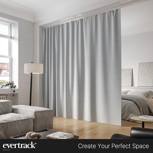 EverTrack Curtain Track - Ceiling Mounted Curtain Rail for Curtains, Drapes, and Room Dividers - USA Made - Small+ (12 Feet), Pure White by EverTrack - Image 4