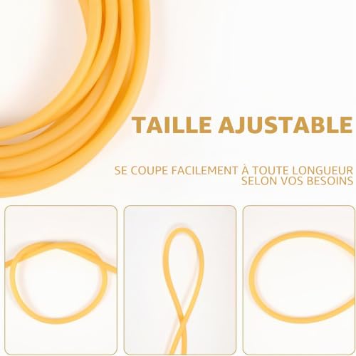 Junbyuhu 6M Tube Élastique en Latex, Bande en Latex pour Chasse Utilise pour Assembler des Frondes des Sports et des Prises de Sang, Naturel Tubes, 6x9mm – vue 7