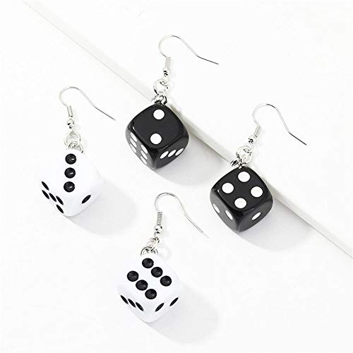 2 Pairs Dice Earring Contracted Sieve Disco Dancing Earrings Funny Cube Dice Casino Drop Earrings by u one - Image 5