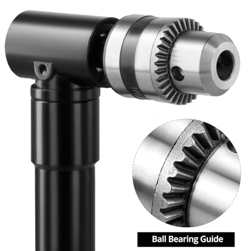 Qwork® Adattatore Drill Angolo, Mandrino Ad Angolo Retto 90 °, Mandrino Per Trapano 0.8-10 Mm, Lega Di Alluminio, Coppia Massima 25 Nm - 4