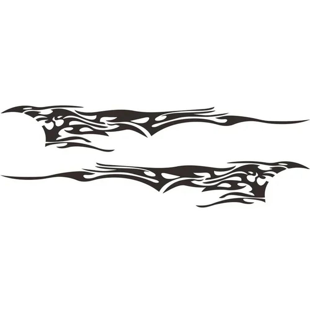 Car Vinyl Decal Graphics Side Flame Stickers Body Generic Race Decal Sticker(Black)