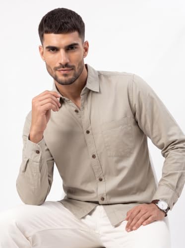 Image of Amazon Brand - INKAST Men Solid Cotton Shirt | Casual Wear | Basic Essential Plain Everyday & Office Wear | Full Sleeve | Regular Fit