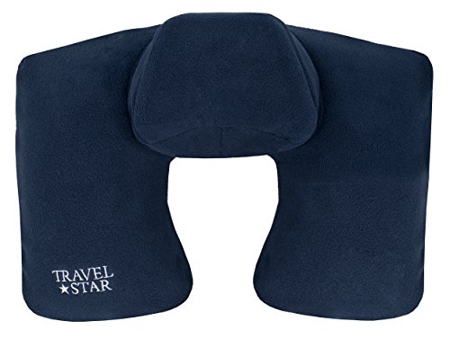 travelstar: aufblasbares Nackenkissen mit Fleece-Bezug und Kopfstütze, (TS-N-2020) Cover