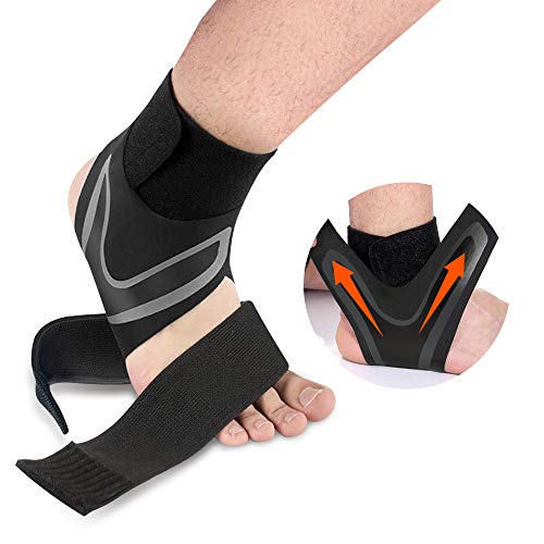 Ankle Support Brace, Adjustable Ankle Compression SHONGYI Support Wrap with Breathable & Elastic Nylon Material, Protects Against Chronic Ankle Strain, Sprains Fatigue Fits All(1 Pair) (Large)