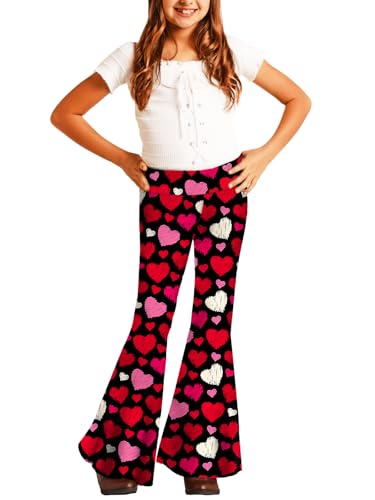 Image of Deerose Girls Halloween Hippie Bell Bottom Pants High Waist Flare Pants 5-14 Years