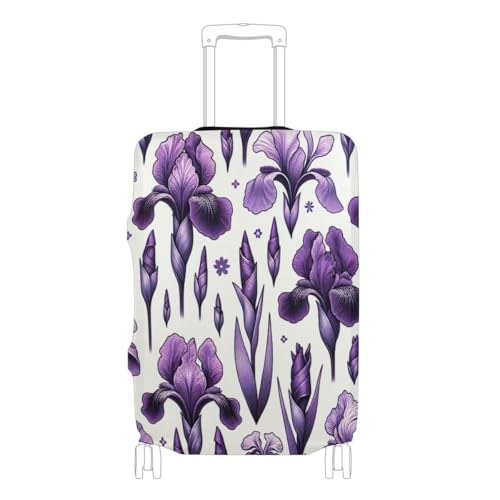 CHIFIGNO Purple Flowers Travel Luggage Cover Luggage Protector Suitcase Cover Fits 18-32 Inch Luggage S Fits 18-20 Inch