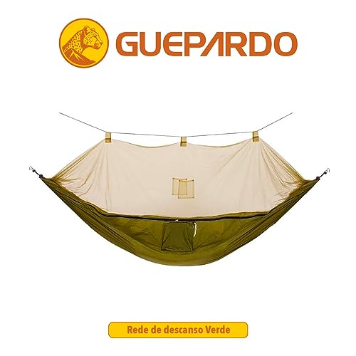 Guepardo, Rede de Descanso Amazon com Tela Mosquiteiro Nylon 210T, Verde