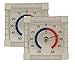 Iloda® 2X Fensterthermometer selbstklebend, transparent und analog ca. 7,5x7,5cm aus Kunststoff, Außenthermometer für Fenster, Thermometer Außen