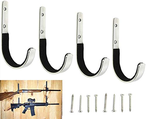 Meng Zhi Ao 4 Pcs Set Gun Rack Stainless Steel Wall Mount Storage Gun Rack Shotgun Hooks Rifle Hangers #TOP6