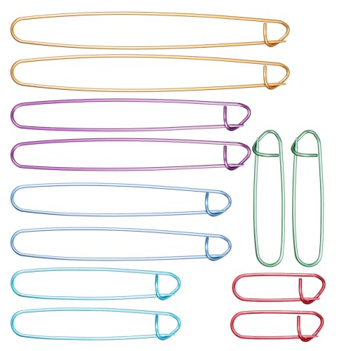 12 Pcs Knitting Stitch Holders, Colorful Yarn...