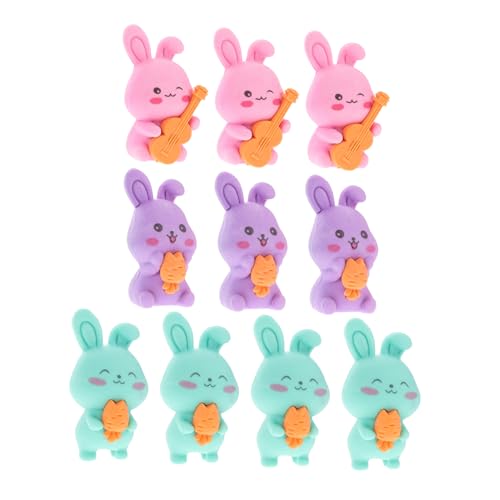 TOYANDONA 10 Piezas Borrador De Conejito Lindas Mini Gomas De Borrar Útiles Escolares Para Niñas Borradores De Vacaciones Suministros De Aula Caricatura De Borradores Caucho