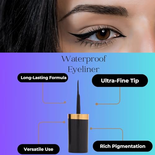 Image of Bold Eyeliner Intense Black, Waterproof Liquid Liner All-Day Smudge-Free Wear Precise Felt Tip 7ml