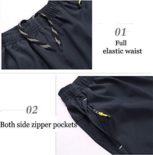 Rdruko Men's 3/4 Capri Shorts Below Knee Shorts Camping Cycling Athletic Running Shorts With Pockets(Grey, Us 34) #TOP2