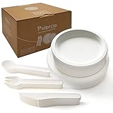 einweggeschirr migros 【250 Stück Geschirrset】 Beinhaltet 50–23cm Durchmesser Einweg-Essteller aus Papier, 50–17,8cm Durchmesser Dessertteller aus Papier, biologisch abbaubares Papier-Besteck, 150 Stück 16cm Utensilien (50–16cm Gabeln, 50–16cm Messer, 50–16 cm Löffel), die bis zu 50 Gäste bedienen können.