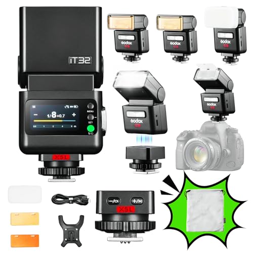【Pro Performance & HSS】 Supports TTL auto-flash and 1/8000s High-Speed Sync (HSS) for precise exposure. Includes a rotatable head (180°H/90°V), built-in LED modeling light, and a magnetic front for quick attachment of light-shaping accessories.