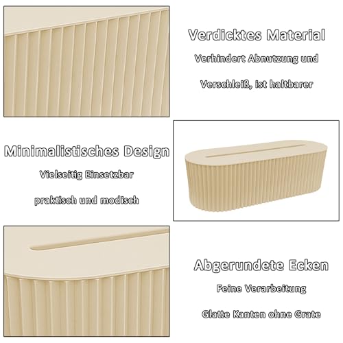 Kabelbox, Beige Kabelmanagementbox, Kabel Organizer Box, Cable Management Box, mit Aufbewahrungsschnur, kleine Aufbewahrungsbox für Steckdosenleiste, für Verlängerungskabel, Netzstreifen, Abdeckung