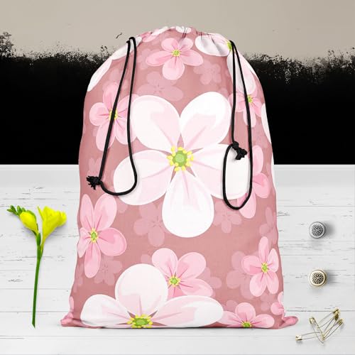 Image of ArtzFolio Cherry Blossoms D2 | Reusable Sack Bag | Bag for Gym, Storage, Vegetable & Travel