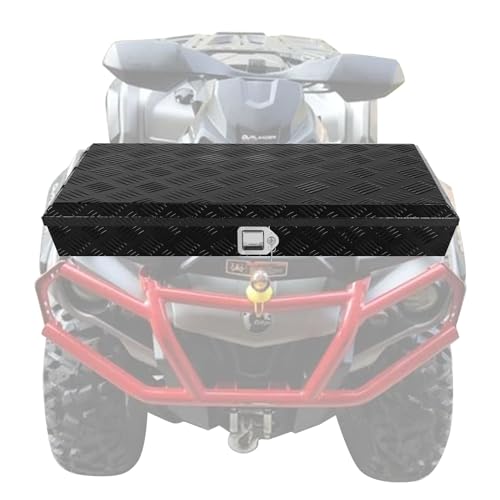 BLACKHORSE-RACING 35inch ATV/UTV Rear Aluminum Storage Box Bracket Cargo Mounted