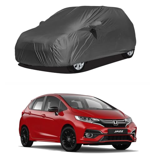 Image of Oshotto /Recaro 100% Dust Proof, Water Resistant Grey Car Body Cover with Mirror Pocket Compatible with Honda Jazz