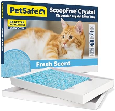 PetSafe ScoopFree Crystal Cat Litter & Refill Tray with Lid, Fres...