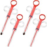 4 Pieces Pet Pill Plunger Popper for Small Cats Dogs Pill Gun Dispenser Shooter Pet Piller Soft Tip Tablet Syringe Pusher Animal Medicine Feeder for Feeding Accessories (Red)