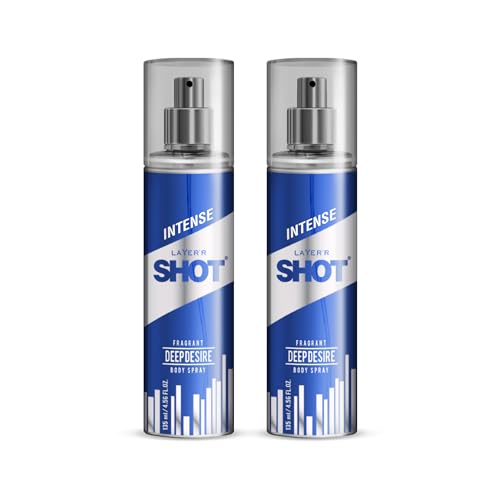 Image of Layer'r Shot Deep Desire Body Spray Combo for Men 2x135ml | Premium Long-Lasting Aqua-Floral Fragrance with Warm Amber Finish | Bold Masculine Deodorant | Ideal Perfume For Daily Use | Gift For Men