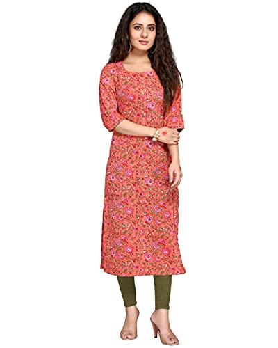 Image of Rajnandini Women's Cotton Straight Fit Straight Kurti