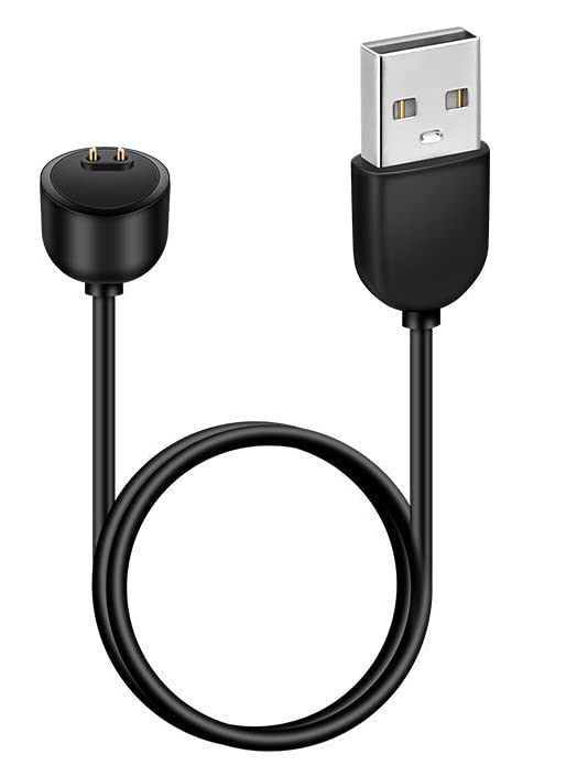 Image of Strong Mi 5 Charger Fast Charging Cable 2 Pin Magnetic Smart Watch Band Charger, Xiaomi Band 5 Smart Band USB adapter cable 45cm (Black) (MI Band 5)