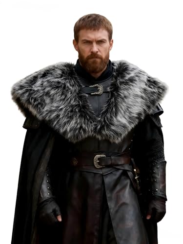 Châle Viking homme en fausse fourrure et cape médiévale de chevalier