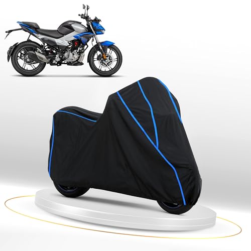 Image of Waterproof Bike Cover for Hero Xtreme 125R | Heavy Duty Polyester | All-Weather, Dustproof, UV Protection | Triple Stitched Elastic Hem, Snug Fit Black