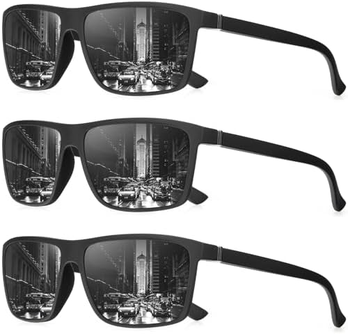 NSSIW Sunglasses Men Polarized Mens-Sunglasses: Classic Sun Glasses with UV400 Protection for Driving Fishing Golf 3 Packs