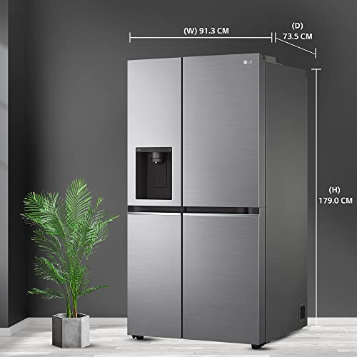Image of LG 674 L Frost-Free Smart Inverter Compressor Wi-Fi Side-By-Side Refrigerator Appliance (GC-L257SL4L, Platinum Silver III, DoorCooling+, Hygiene Fresh+, Water and Ice Dispenser, 2022 Model)