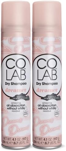 COLAB Dry Shampoo, Dreamer, 200ml, Pack of 2 - No White Residue, No Fuss, All Hair Types, Fresh Scent