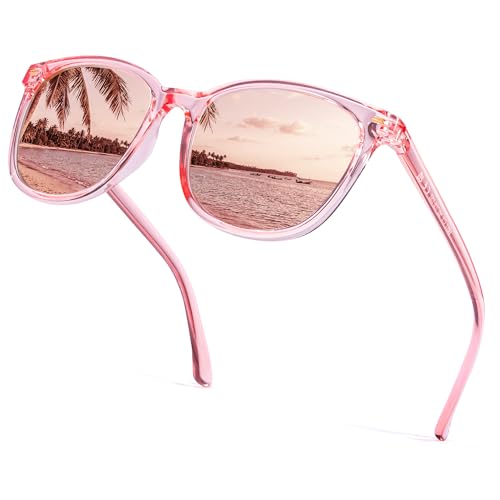 Myiaur Polarized Sunglasses for Women, Square Mirrored Trendy Shades with UV Protection Reduce Glare Sun Glasses