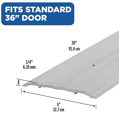M-D Building Products 68387 Aluminum Commercial Flat-Profile Threshold: Durable And Sleek Entryway Access Solution Draft Protection thumb #1