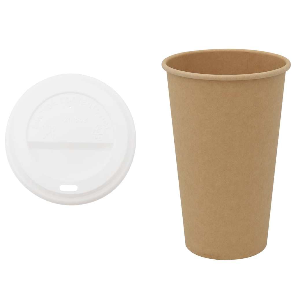Pappbecher mit Deckel 1000 Stück 400ml 16oz Einwegbecher für Kaffee Tee Getränke Auslaufsicher für Party Büro Gastronomie