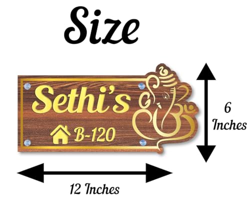 Image of DON'T JUDGE ME Home Entrance Name Plate, Name Plate for Home Entrance | Round Shape | Colour :-Gold And Black | Material:- MDF (6 X 12 Inches (Brown))