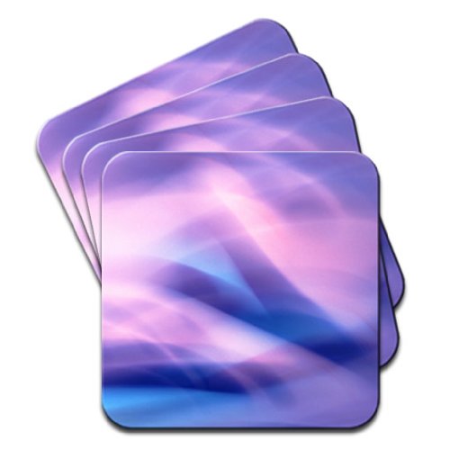 Swirling Lights Purple Pink Blue Set Of 4 Coasters
