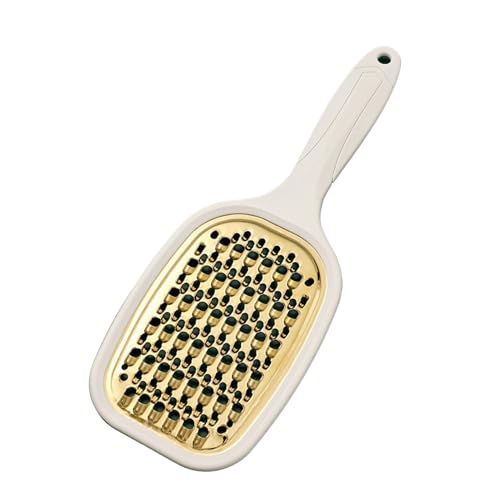 FLEXMAN Rallador de Queso, Rallador de Queso Multiusos de Acero Inoxidable, Rallador de Verduras Fácil de Limpiar para Patatas y Zanahorias, Cocina Doméstica (Mango blanco)