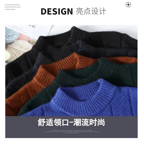 Men's Color-Matching Knitted Sweaters Loose Round Neck Long Sleeve Sweater Men's Pullover2