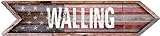 Walling American Flag Wood Arrow Shaped Weathered Rustic Painted Wood Look Magnet for use on Any Steel Surface