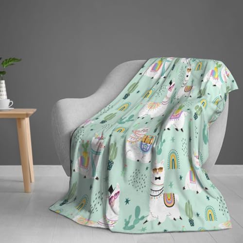 Nmbvcxz ZZNGMEZ Llamas Blanket Throw Blanket For Bed Soft Cozy Fluffy Couch Blankets Fleece Blanket Throw Gifts thumb #2