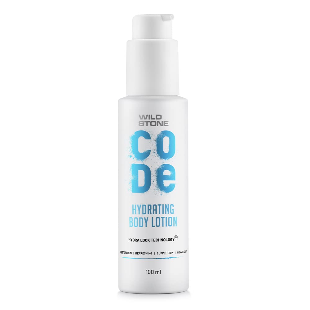 Wild Stone CODE Hydrating Body Lotion For Men| Body Moisturizer with Palm Oil for Dry, Sensitive to Oily Skin| Light, Non-Sticky Body Lotion 100 ml