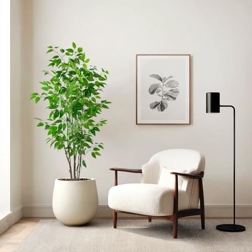 VIGGDA 5ft Artificial Ficus Tree with White Plastic Planter — view 3